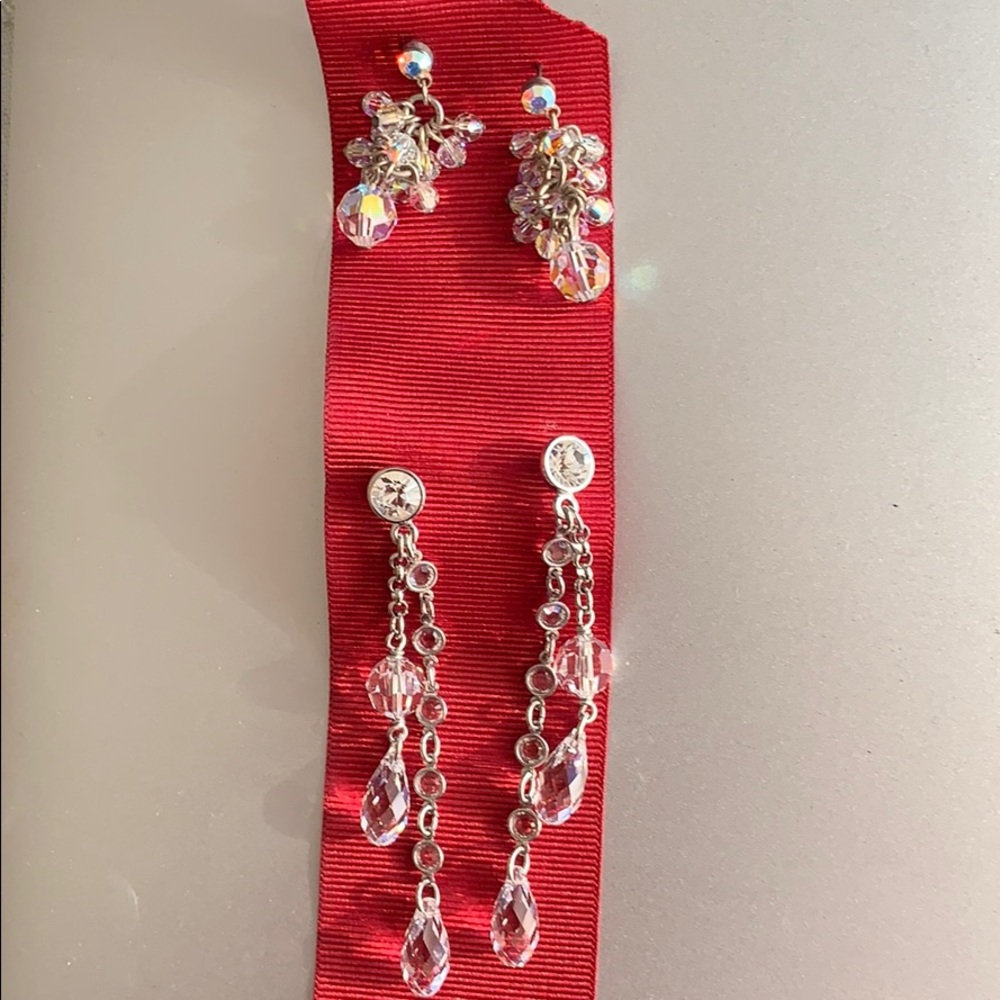 Earrings - crystal post drop earrings